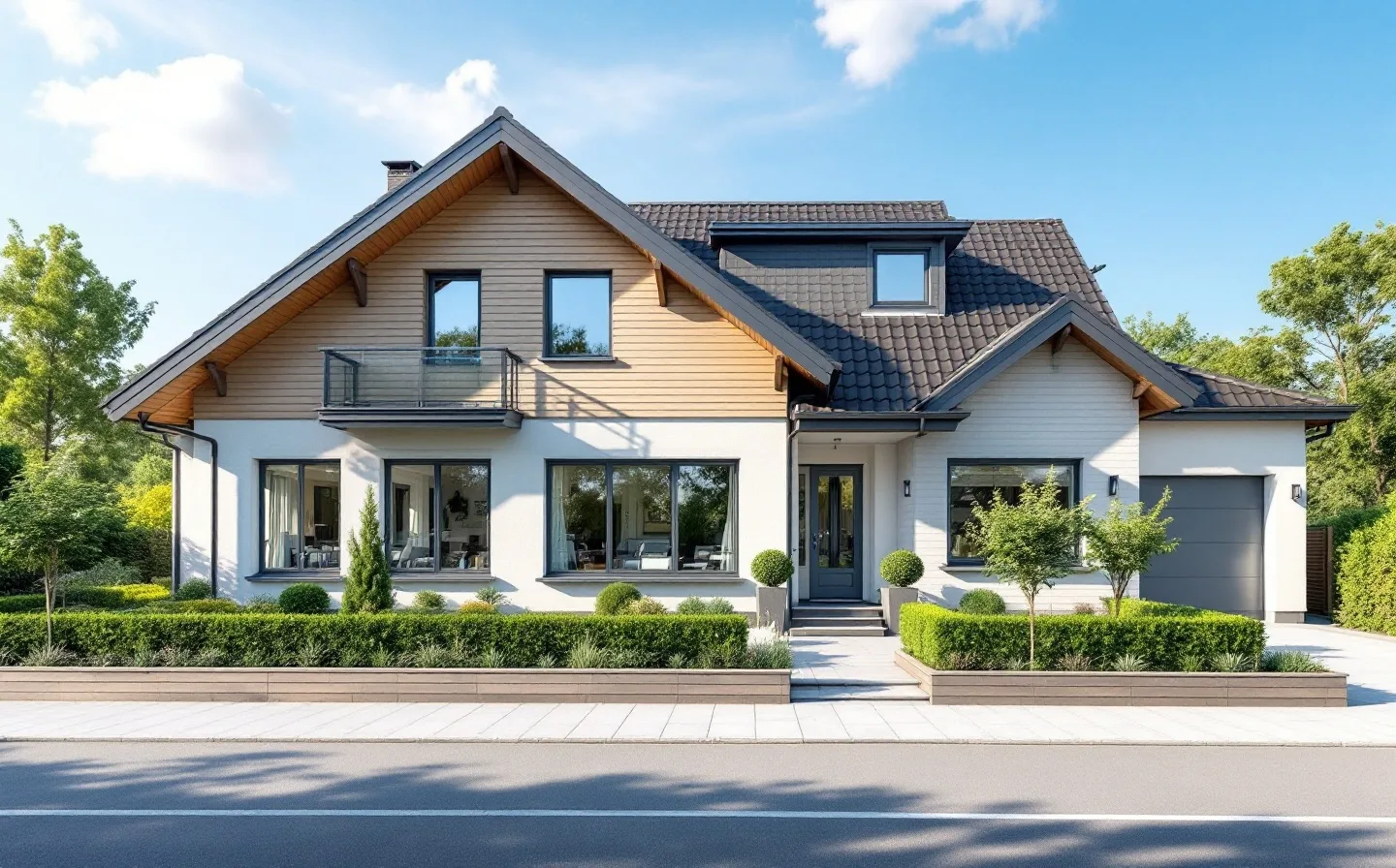 Einfamilienhaus mit moderner Wärmepumpe als sparsame Heizlösung